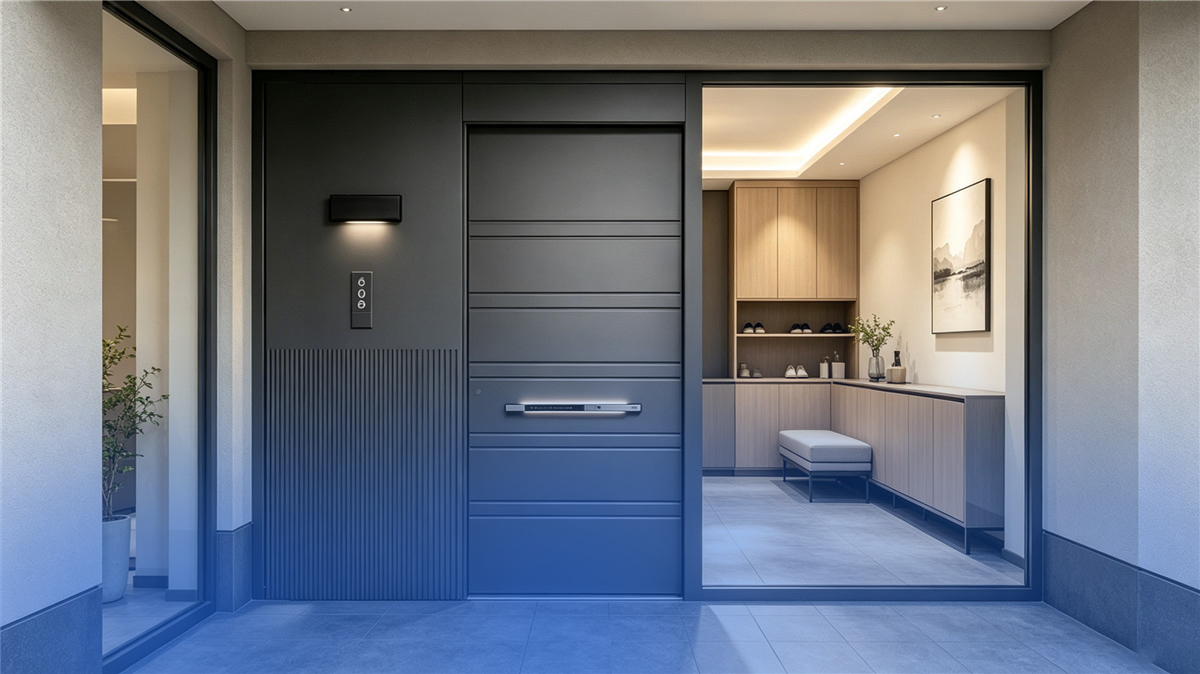 Modern aluminum alloy entry door for coastal South American homes
