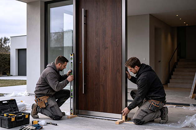 Commercial door project inspected for export