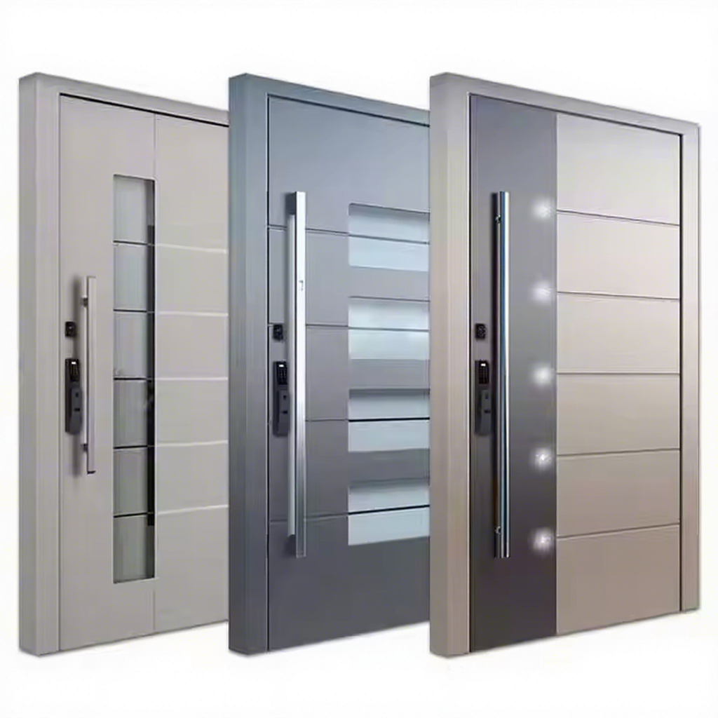 Modern Stainless Steel Pivot Entry Doors Luxury Villa Entrance Security Doors Aluminium Mental Front Exterior Doors Residential