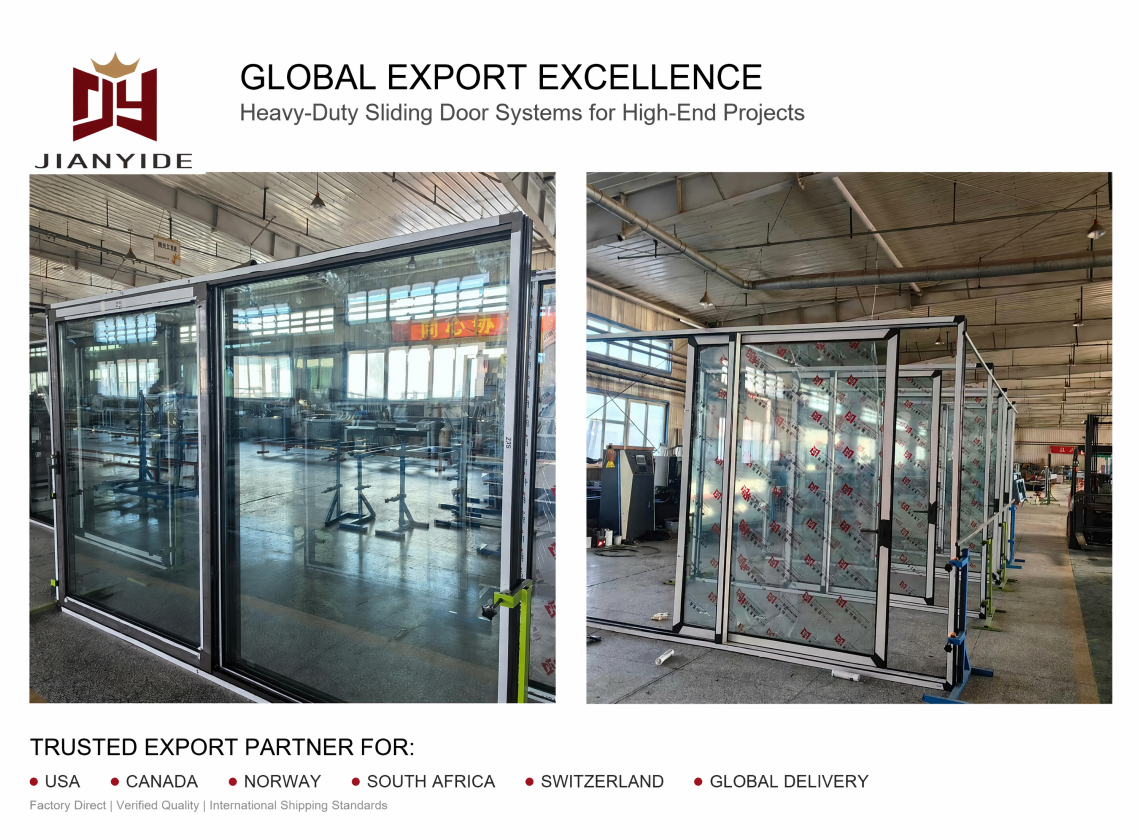 Aluminium Exterior Sliding Doors Heavy Duty Lift and Slide Door for Architectural Projects Custom Size OEM ODM CE Certified
