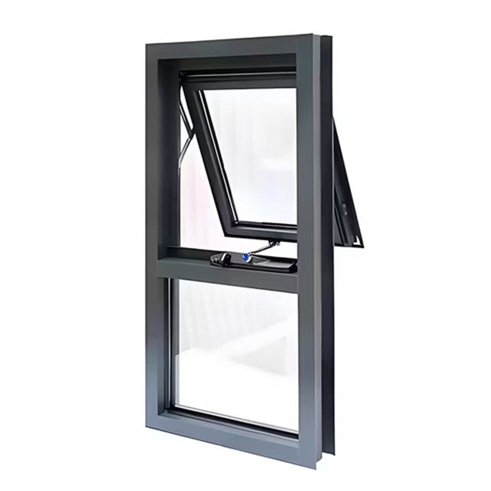 Modern Aluminum Louver Awning Window Vertical Swing Top Hung Ventilation Double Glazed Glass Waterproof Exterior Basement