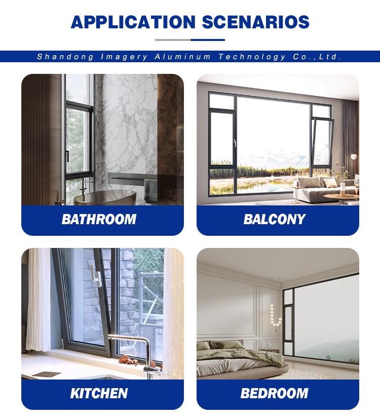 Modern Custom Aluminum Casement Tilt and Turn Window Soundproof Heat Insulation for House Hotel Apartment