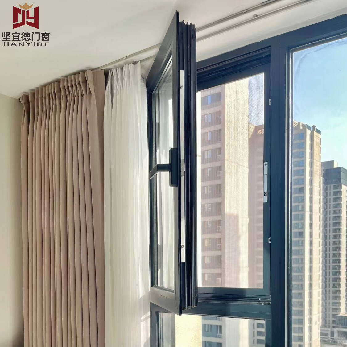 Direct From Factory: Aluminum Casement Windows with Inward/Outward Opening & Tilt-In Option