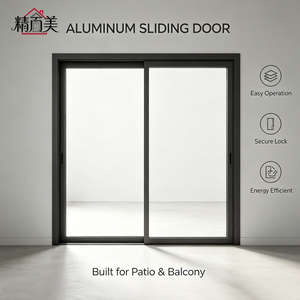Two Panel Side by Side Sliding Door Space Saving Aluminum Alloy Frame