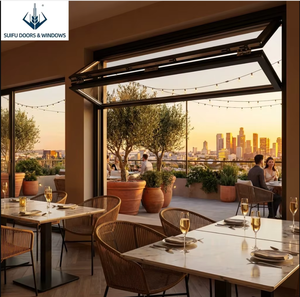 Modern Thermal Break Aluminum Bi-fold Window Pass Through Kitchen Window