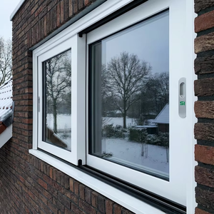 Aluminum Two Track Sliding Window Tempered Glass Double Glazed