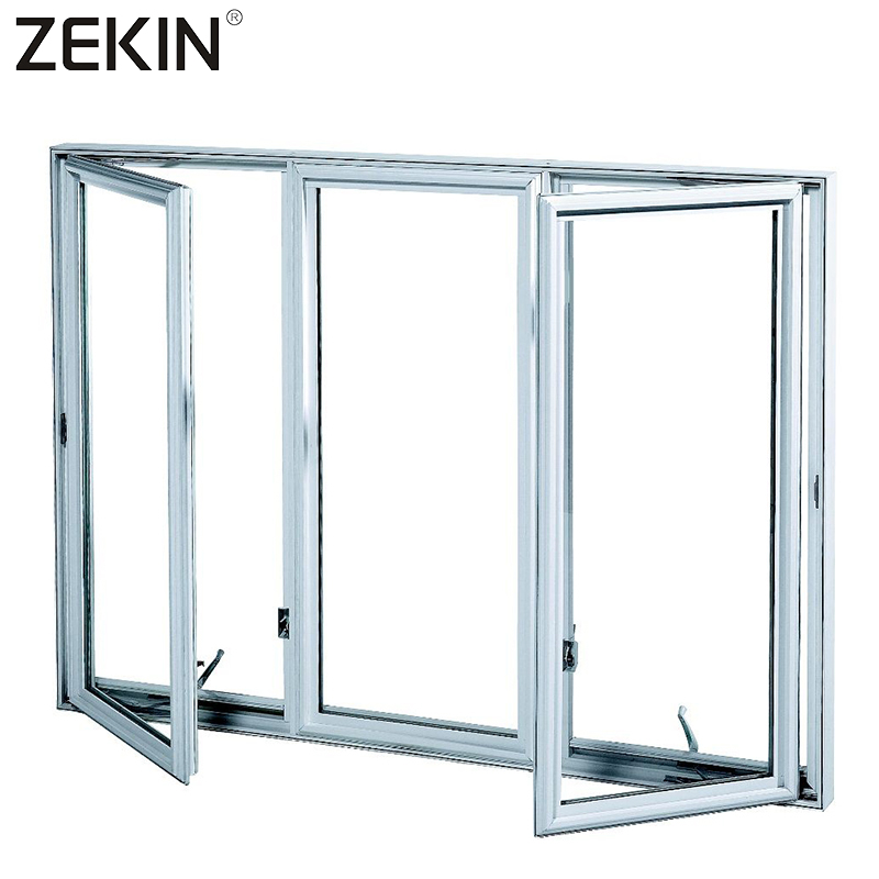 ZEKIN Modern Home Security Project Aluminum Steel Casement Windows Thermal Break Waterproof Windproof Stainless Aluminum Alloy