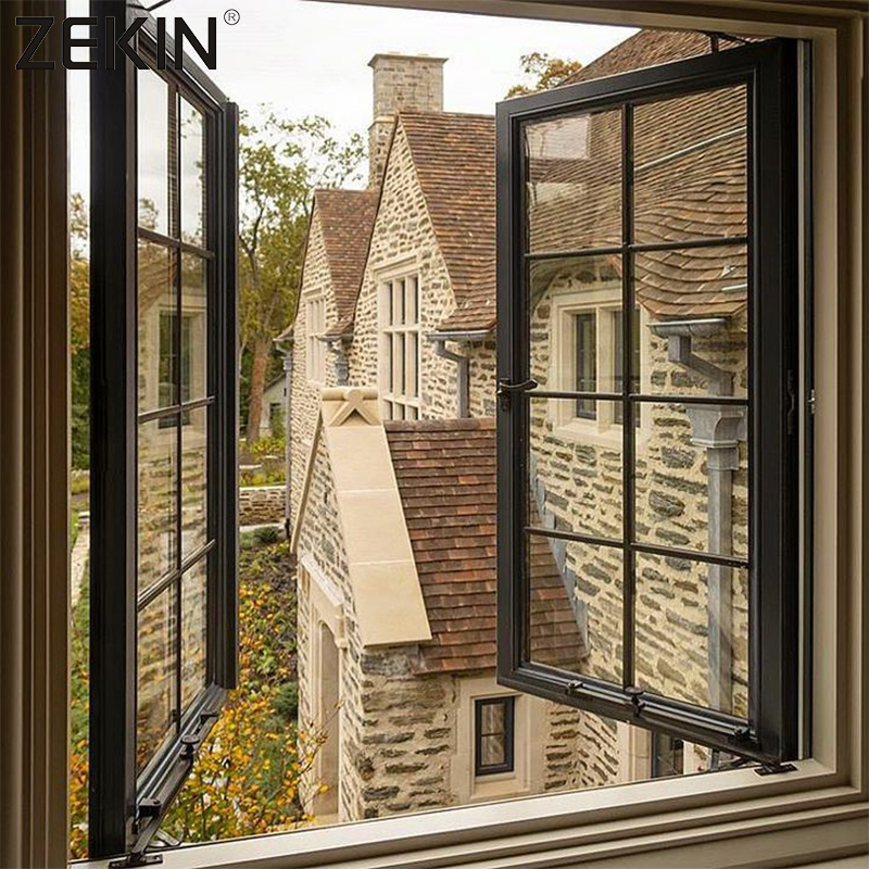 ZEKIN Modern Home Security Project Aluminum Steel Casement Windows Thermal Break Waterproof Windproof Stainless Aluminum Alloy