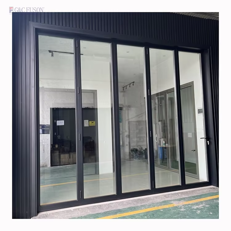 Fuson Folding Sliding Door System Aluminum Glass Bifold Bifold Slide in Pocket Door Plantation Shutter Bifold Doors