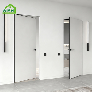 Aluminium Alloy Frameless Invisible Door Flush Mounted Same Color As Wall
