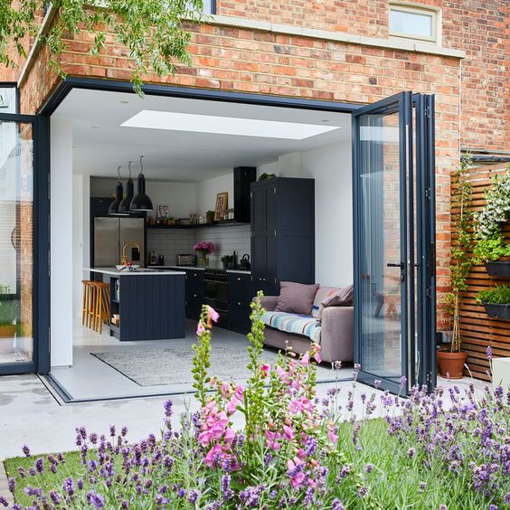 Bi Fold Aluminum Modern Double Tempered Glass Exterior Patio Veranda Folding Doors with Germany Brand Hardware