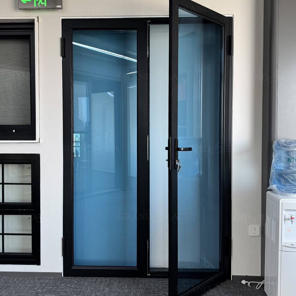 Residential Crittall Door Interior Partition Aluminum Tempered Glass French Entry Casement Doors