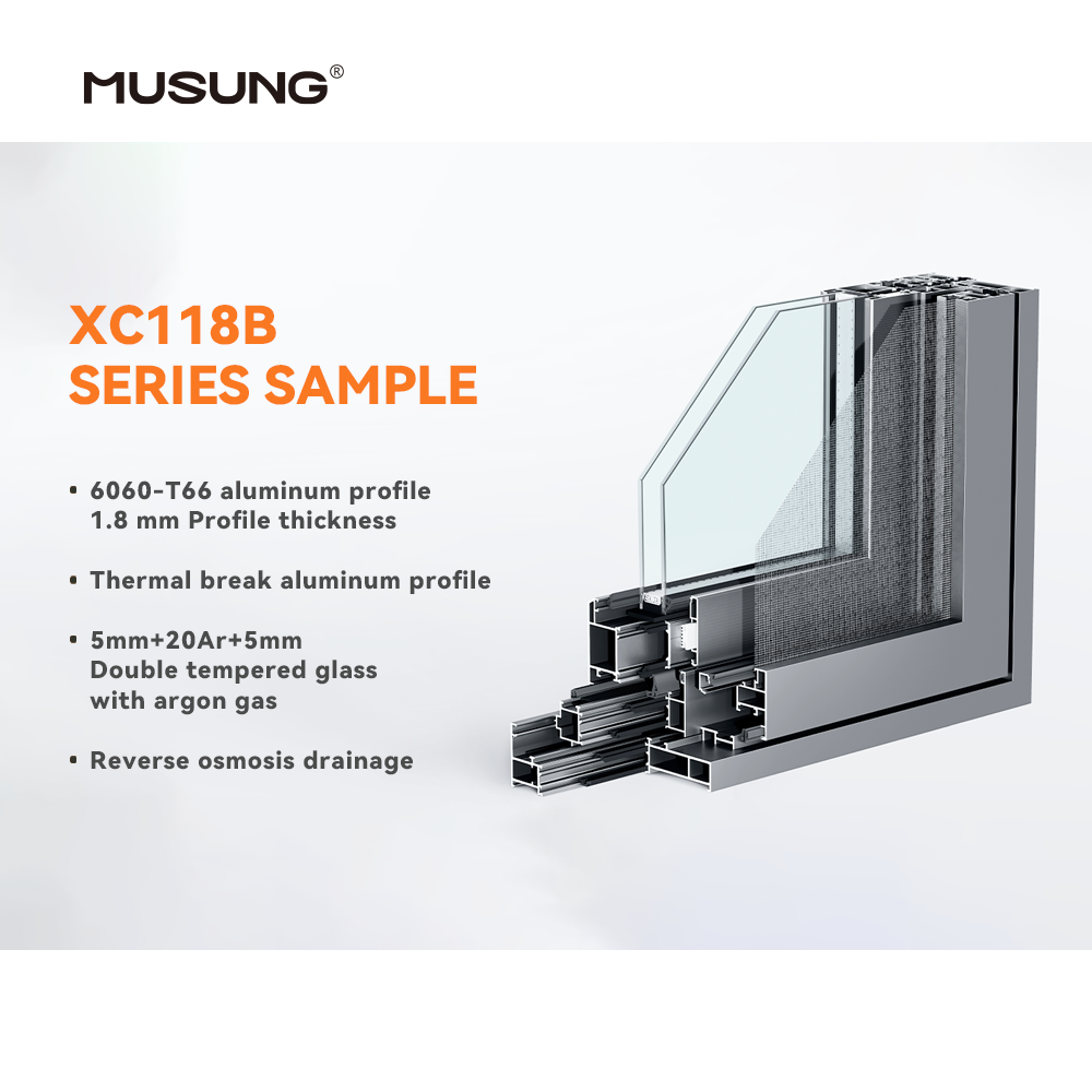 House Apartment Double Glazed Aluminum Swing Window Double Tempered Glass windows Casement Window