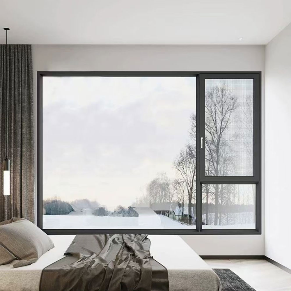 Modern Aluminum Fixed Window with Wide Viewing Area and Minimal Frame Design Fixed Bay Window for House