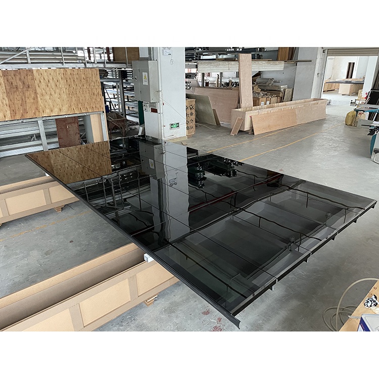 Luxury Impact Tempered Aluminum Alloy Glass Frameless Garage Door Modern Insulated Commercial Glass Garage Doors for Homes