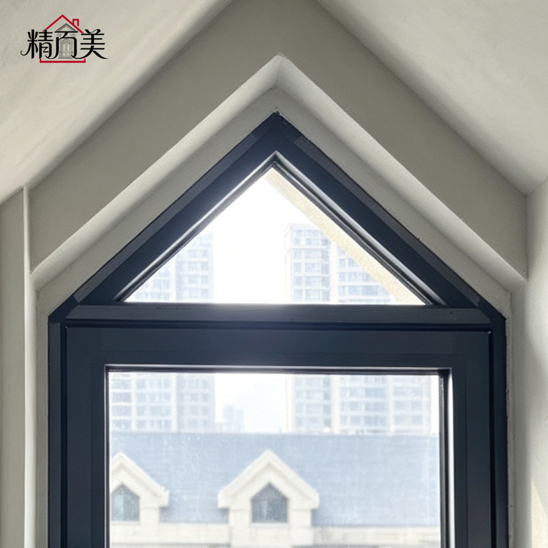 Pentagon Custom Drawing Aluminum Shaped Window Pitched Roof Attic Peak Head Airtight Panel for Stairwell Landing Under Eaves