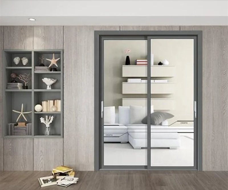Indoor thin frame sliding door