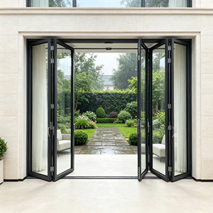 Energy Saving Bifold Aluminum Doors Hurricane Impact Double Glazed