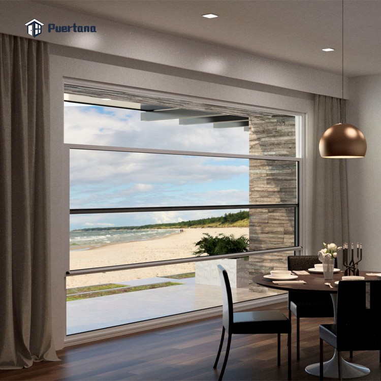 Aluminum Vertical Lift up Upward Sliding Window Aluminium Sliding up and Down Window Guillotine Windows