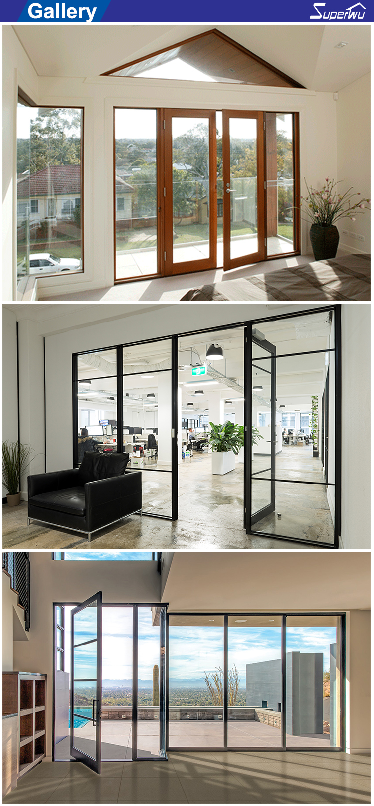 Superhouse Used Exterior Doors for Sale Single Panel Security Mesh Swing Doors Exterior Aluminum French Type Hinged Mesh Doors