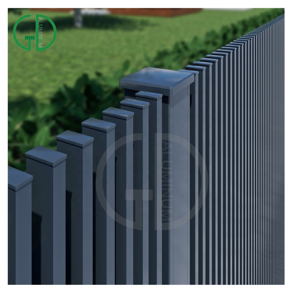 GD LED Light Fence Custom Aluminium DIY Black Modern Balcony Pool Garden Door 6X8 Profile 90cm Laser Cut Privacy Panel