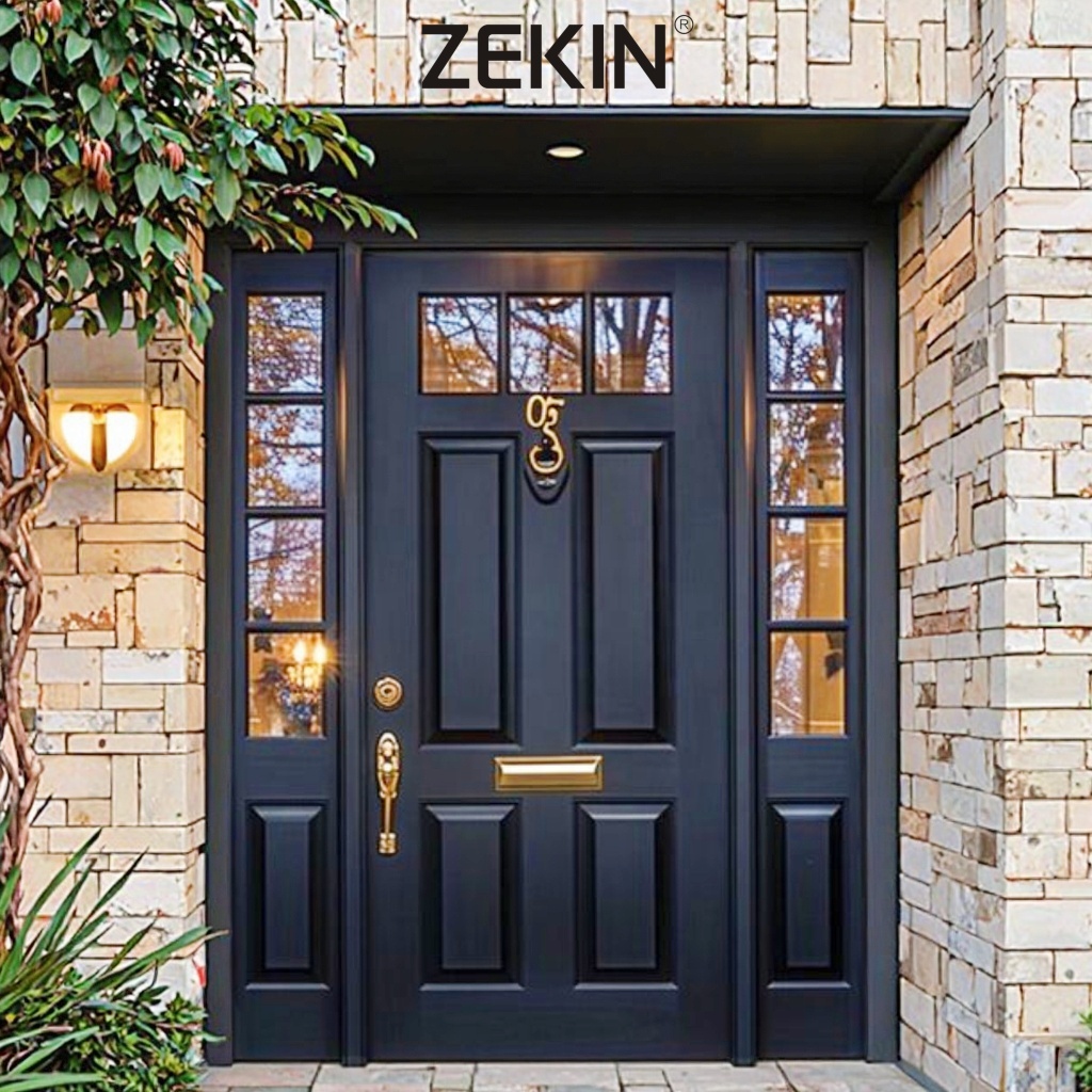 Custom Exterior Residential Aluminum Security Entrance Doors Hurricane Impact Proof Smart Aluminum Front Entry Doors Pivot Door