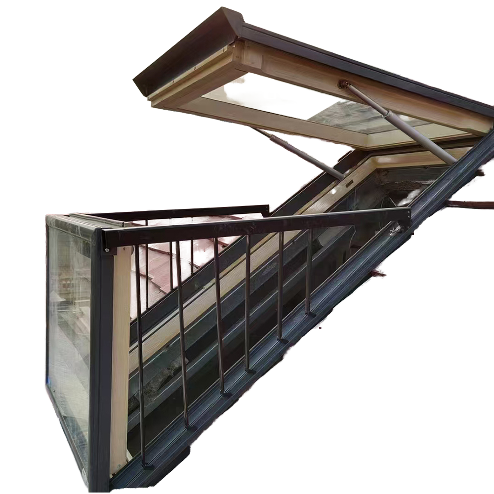 Modern Style Waterproof Aluminum Attic Skylight Roof Window Converts to Balcony Ventilation for Terrace Loft
