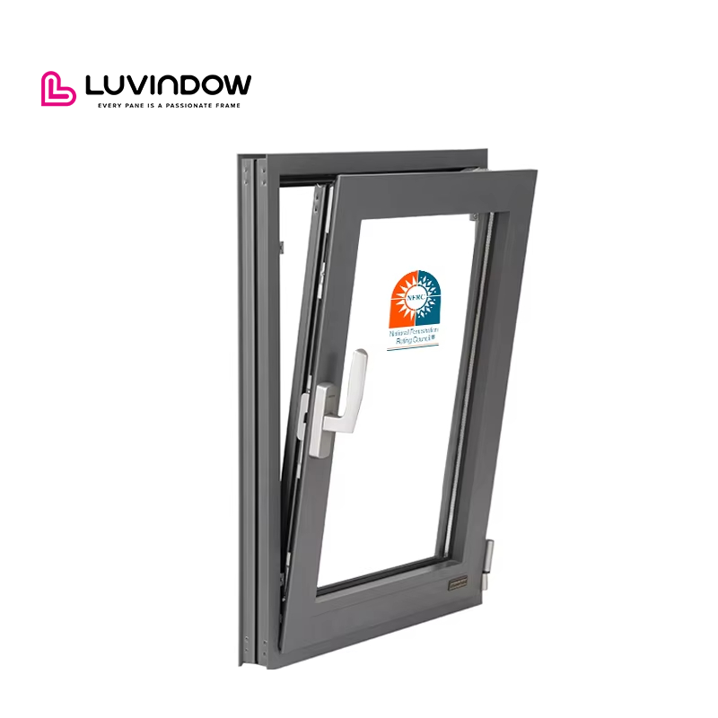 Modern Designed Two-Way Open Aluminum Profile Tilt Turn Casement Glass Window For Hotels Aluminum Alloy Frame Horizontal Opening