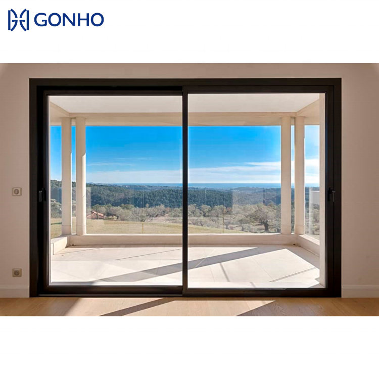 GONHO Aluminium House Windows Modern Design Impact Resistant Windows Sliding Door Roller Slide Window