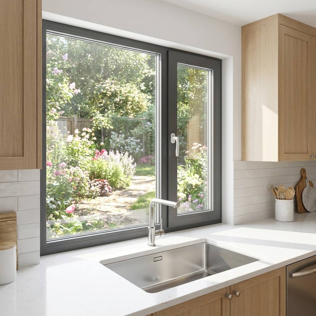HUACAI Modern Architectural 1.8mm Flush Aluminum System Window Heavy Duty Window for Luxury Residence