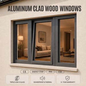 CHAMBROAD Wood Frame Windows Aluminum Clad Tilt and Turn Triple Glazed Low-E Glass