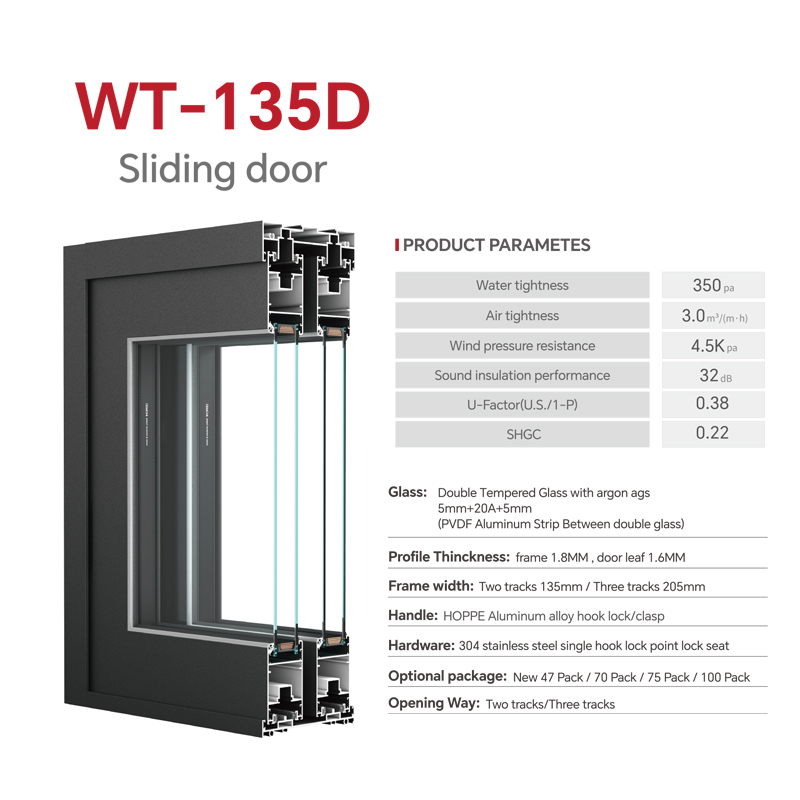 DERCHI Thermal Break Aluminum Sliding Door Frameless Door Modern Doors for Houses Interior