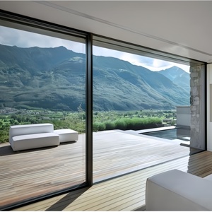 Customized Modern Style Sliding Door For Home Villa Balcony Double Glazed Energy Efficient Aluminum Glass Sliding Door