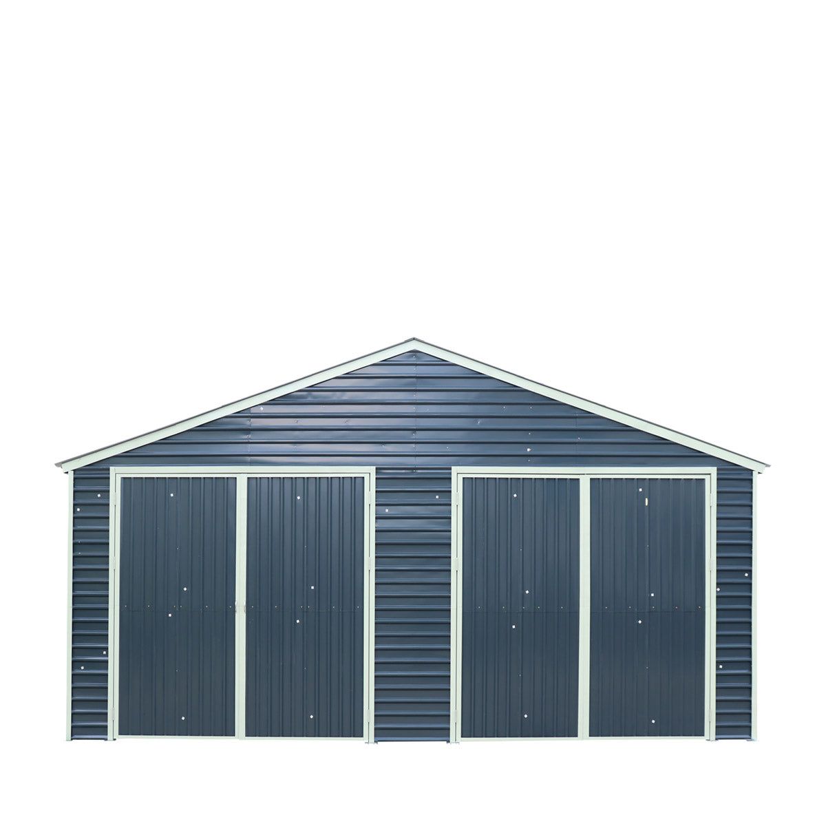 26' X 30' Aluminium Garage Shed 9' High Double Front Doors 14' Peak 780 Sq-Ft 900 Series Double Wall Waterproof 12-Year Limited