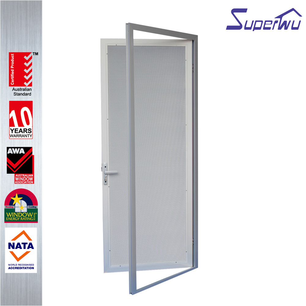 Superhouse Used Exterior Doors for Sale Single Panel Security Mesh Swing Doors Exterior Aluminum French Type Hinged Mesh Doors