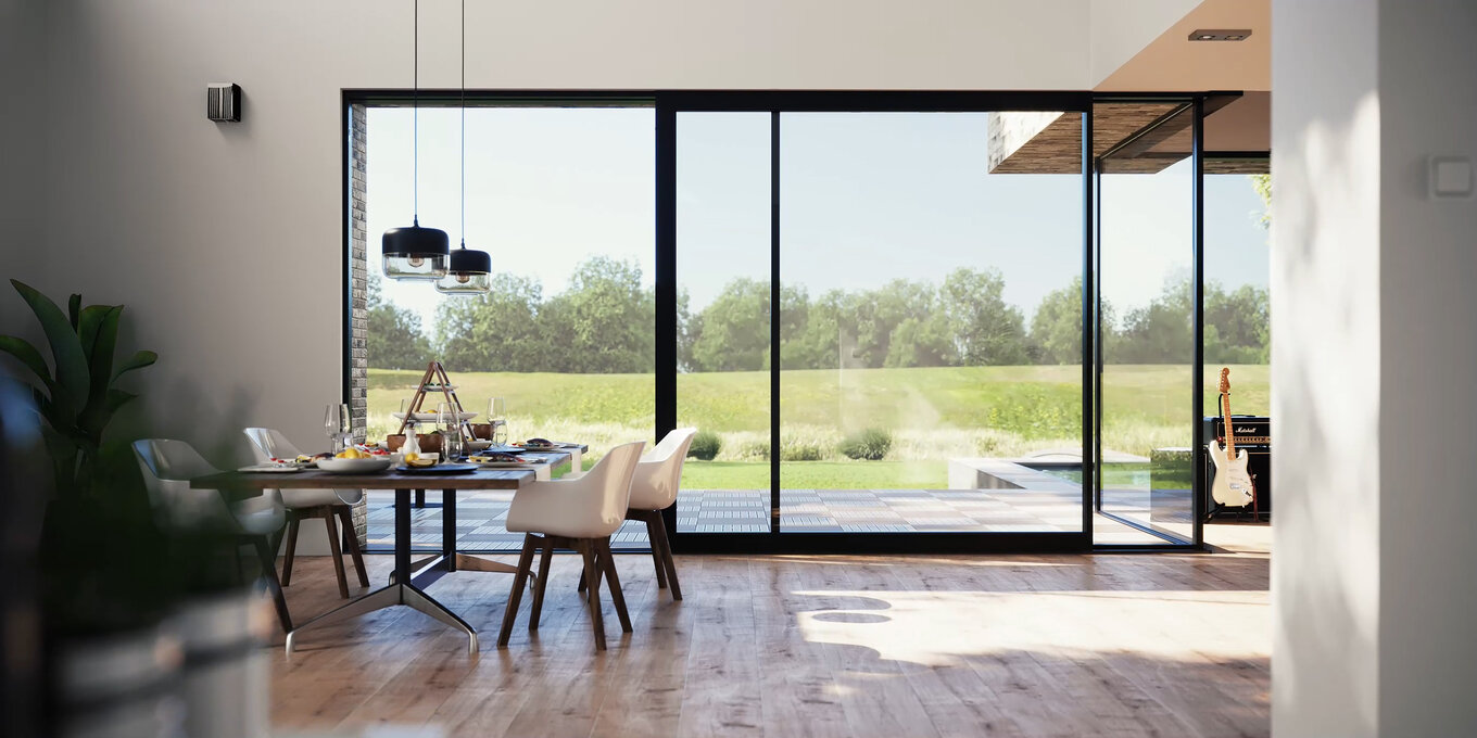 Exterior Conceal Stacking Sliding Patio Door Large Double Tempered Aluminumdoor Hidden Glass Pocket Slide Doors Inside