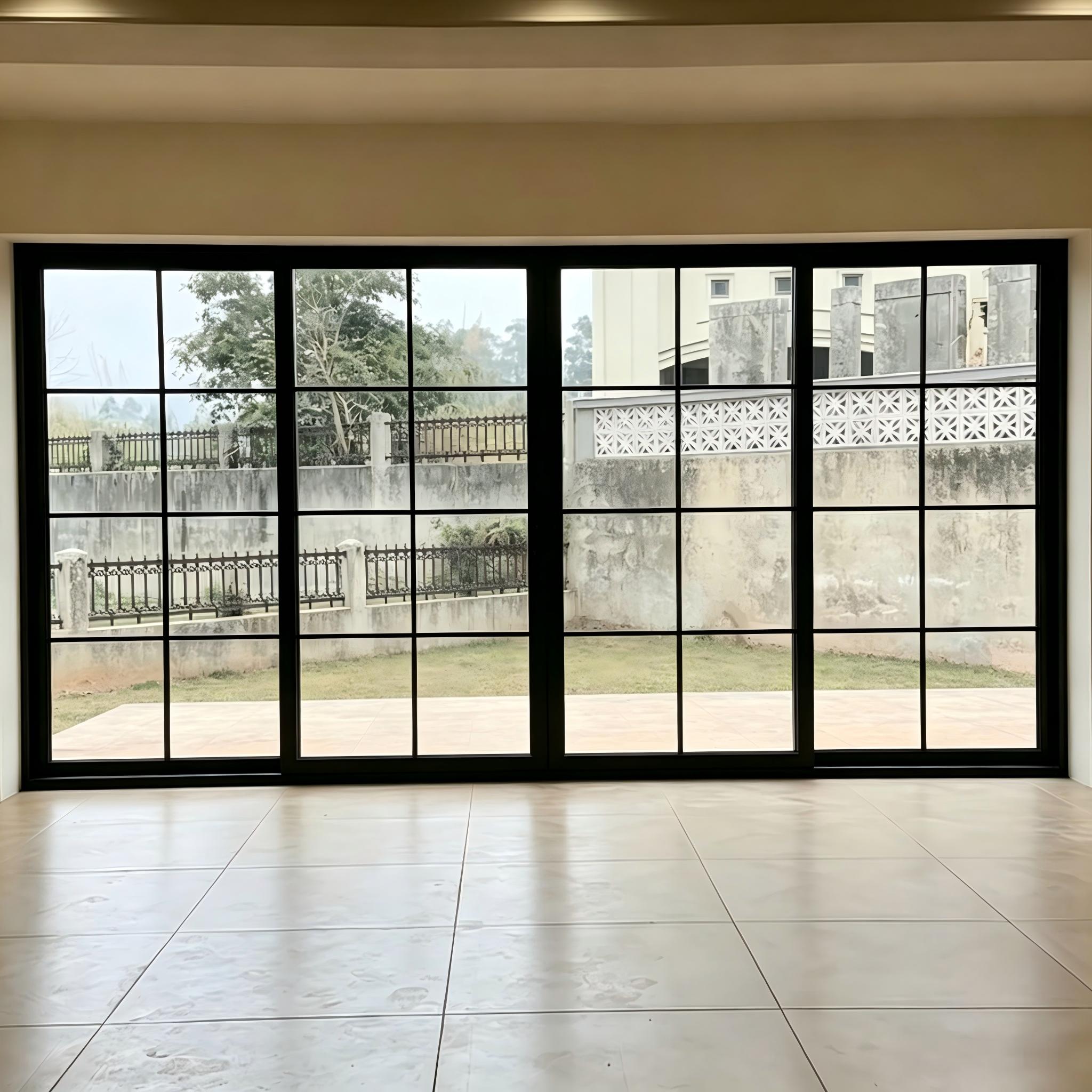 Aluminium Sliding Door French Style Double Glazed Low-E Waterproof UV Resistant Mosquito Screen Patio Villa Residential ODM