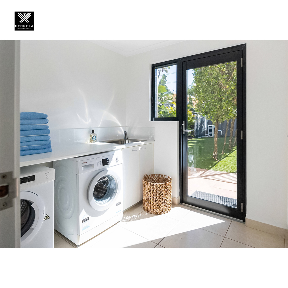 Thermal Break Aluminum Profile Patio Door with Tempered Glass Single Swing Casement Interior Doors for Houses