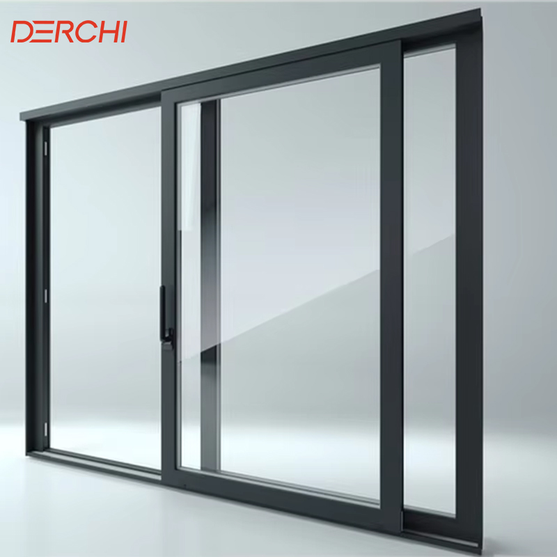 Modern Villa Balcony Patio Three Panel Aluminum Sliding Glass Door Philippines
