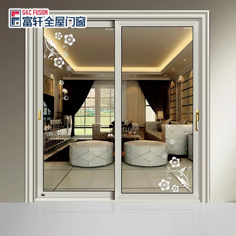 Fuson Narrow Frame Double Tempered Glass S Interior Aluminum and Glass Partition Doors Sliding Glass Door Slide Systems Doors