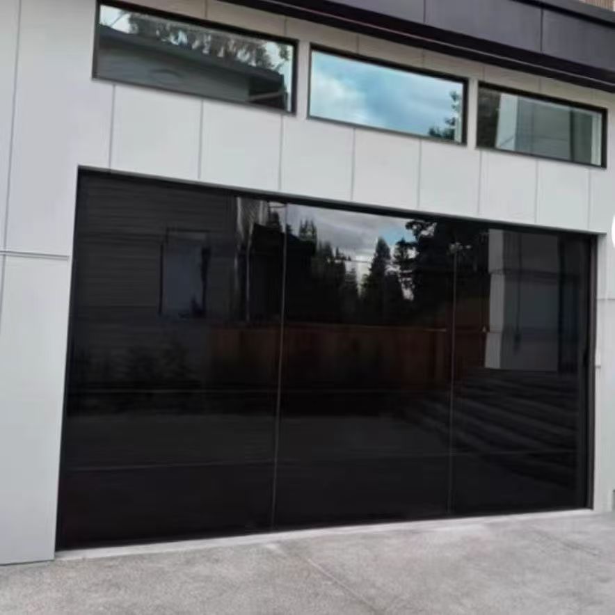 Sunnysky American Style Glass Garage Door Tilt up Vertical Aluminum Garage Door Bi Fold Flush Mount Sectional Garage Doors