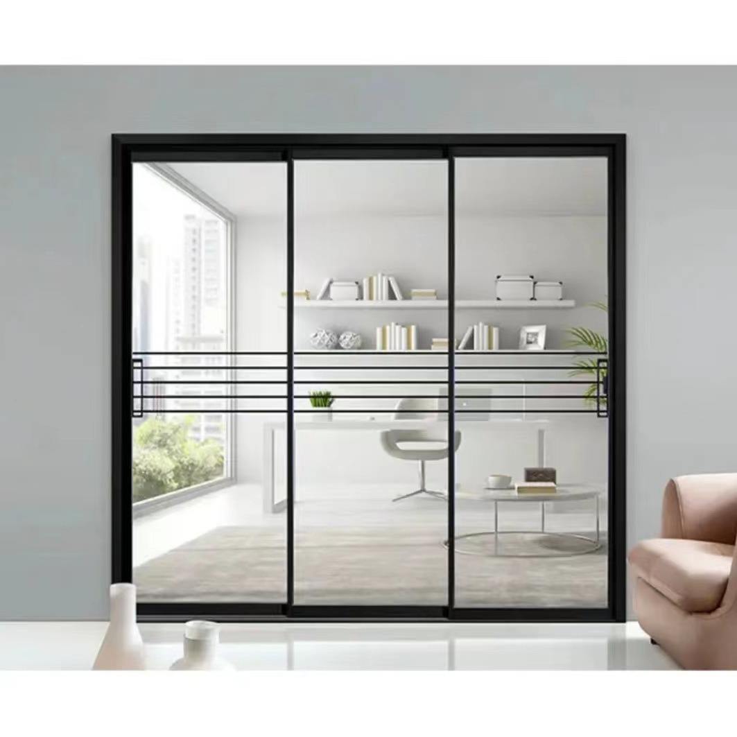 Modern Customized Commercial Tempered Aluminum Alloy Slide Pocket Doors Custom Color Waterproof Glass Stacking Sliding Kitchen