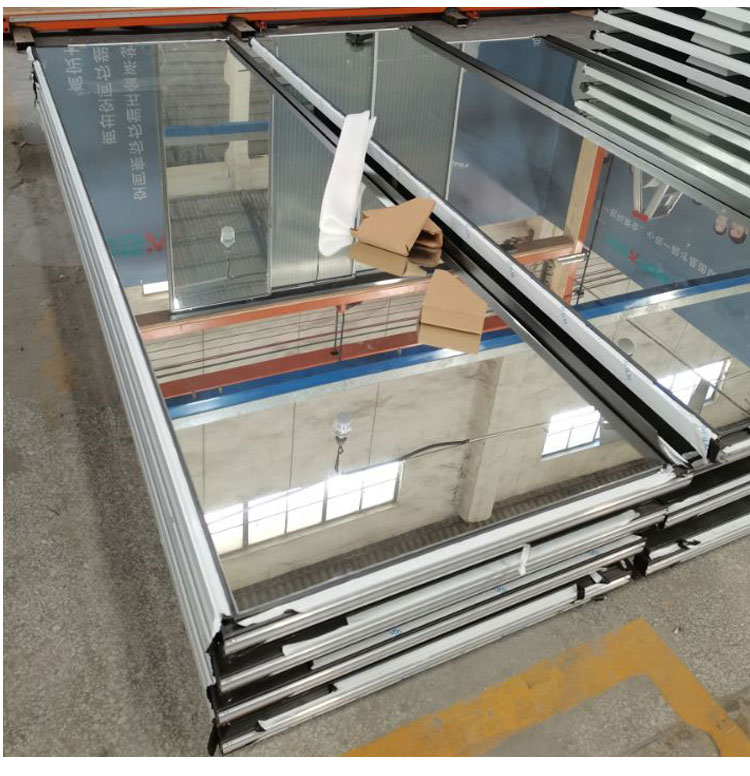 HDSAFE Mirror Sliding Door System Soft Closing Aluminum Frame Single Sliding Doors Apartment Living Room Interior Glass Door