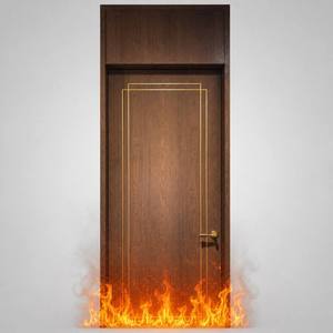 Aluminum Wood Composite Fire Rated Door Listed WH Certified for Apartment Office Commercial Building