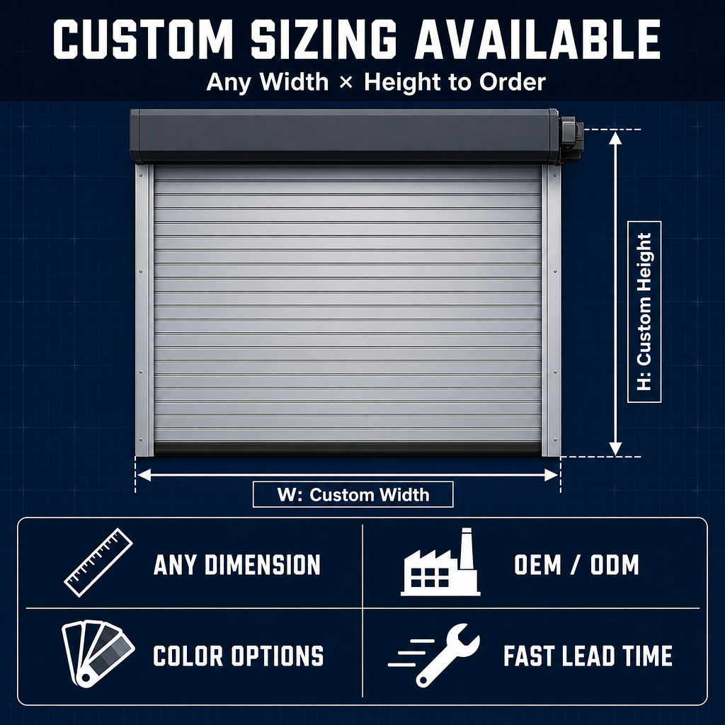 Aluminum Roller Door Electric Rolling Shutter Door Industrial Garage Automatic Windproof Security Roll up Door