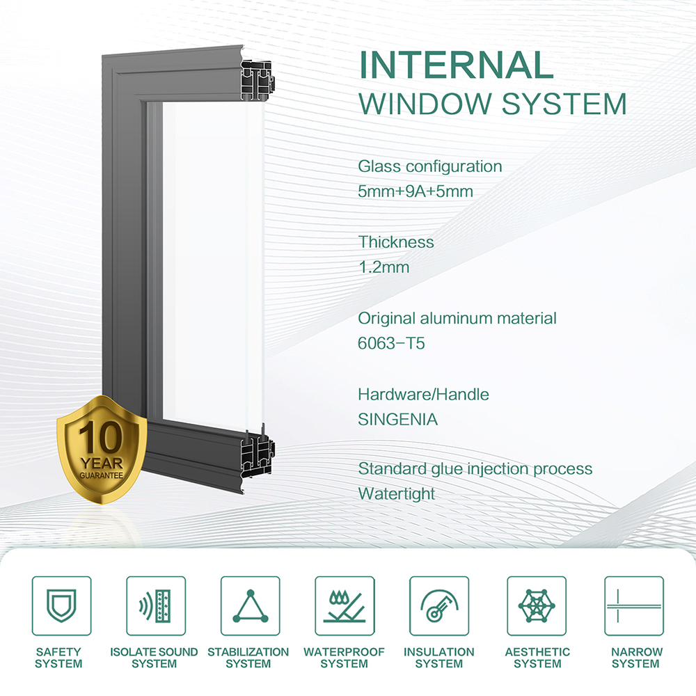 SUNGYE Hurricane Impact Double Glazed Profile Windows And Doors Frame Glass Aluminium Sliding Window