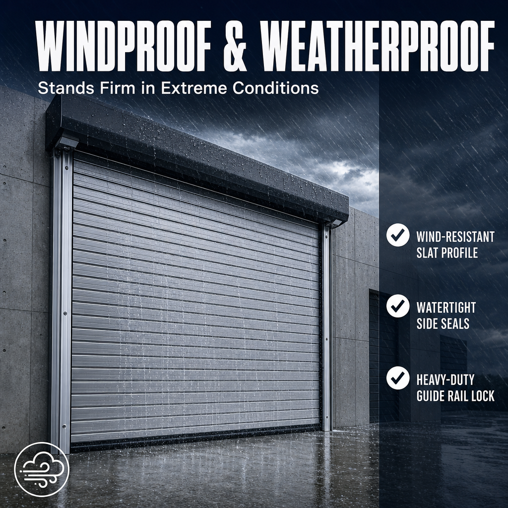 Aluminum Roller Door Electric Rolling Shutter Door Industrial Garage Automatic Windproof Security Roll up Door