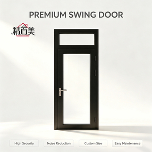 Thermal Break Aluminium Double Tempered Glass Swing Door