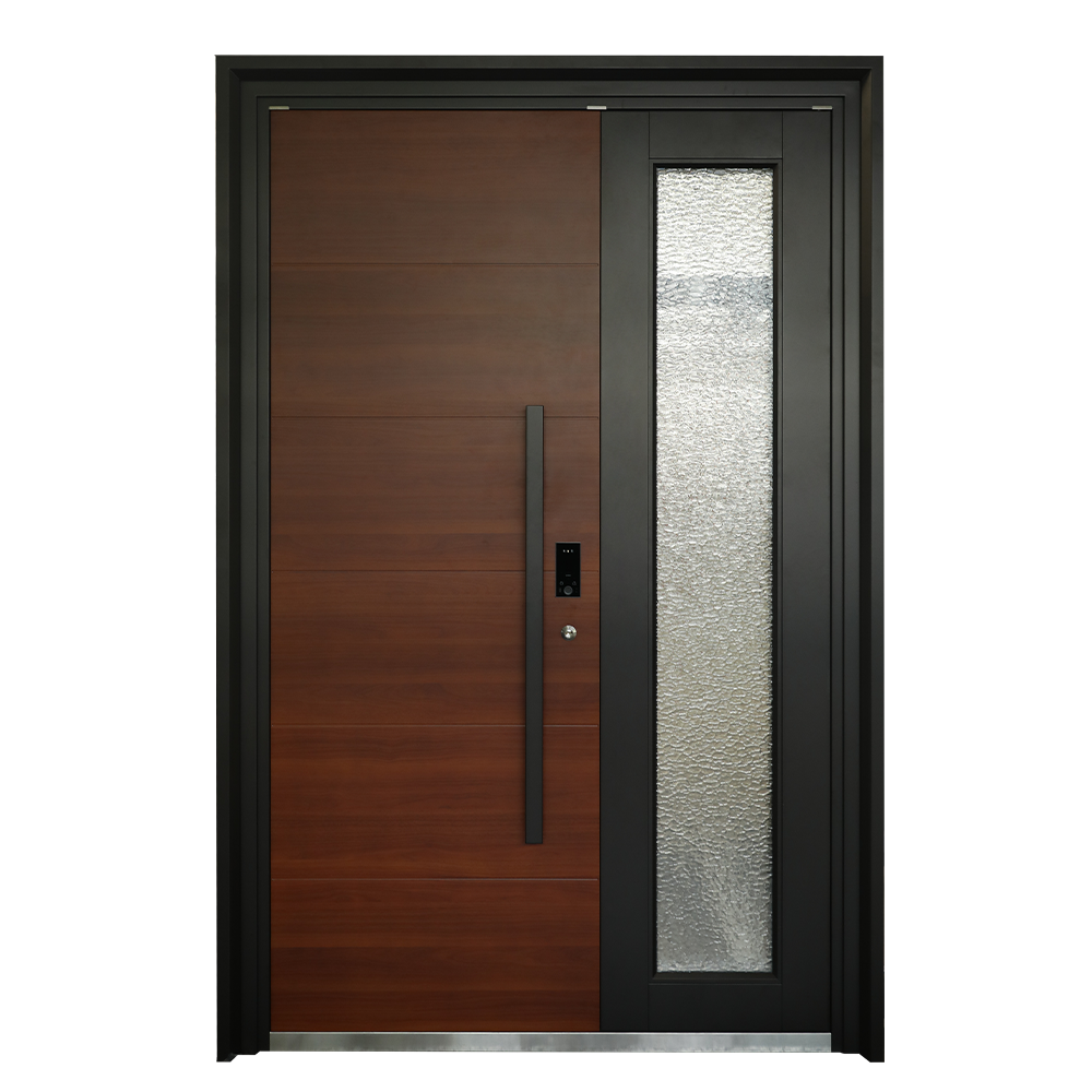 Aluminum Security French Door-Waterproof Exterior Entry Door For Hotel Apartment Villa Use