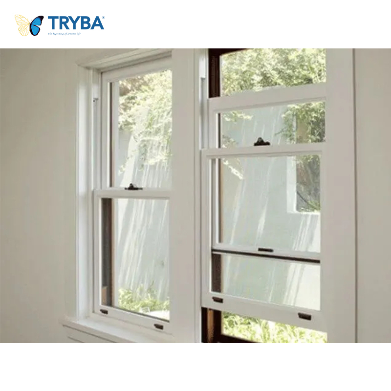 Premium Hurricane Proof Impact Resistant White Aluminum Double Hung Windows 36x48 for Home/Office/Villa Safety